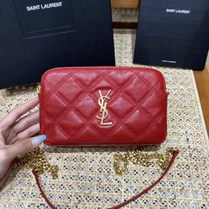 Seattle USA YSL BECKY菱形絎縫雙拉鏈手拿包聖羅蘭女包