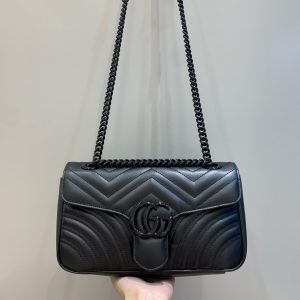 Japan 古馳馬卡龍色包包黑色26cm新款古奇女包圖片