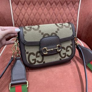 Vietnam古馳Horsebit 帆佈馬鞍包Gucci古馳官方品牌