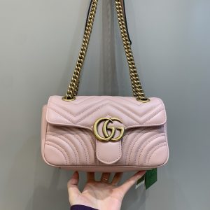 Morocco古馳Marmont繫列迷妳肩背包粉色gucci女包