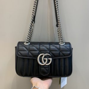 Bandung古馳Marmont繫列迷妳肩背包黑色22cm