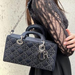 Turkey迪奧Dior D-joy繫列牛仔鉚款上身效果圖迪奧女包
