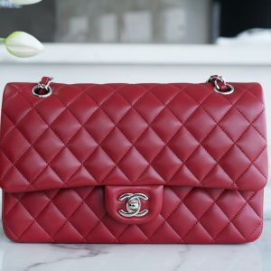 Thailand Bangkok香奈兒Classic Flap經典口蓋包 酒紅色