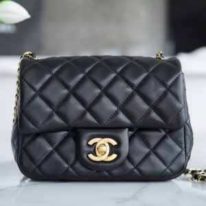 Taiwan香奈兒chanel 22s 編織金球CF方胖子 黑色