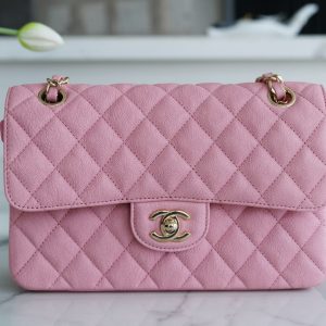 Indonesia Jakarta香奈兒 cf classic flap水洗胎牛小號櫻花粉