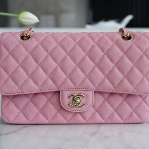 Dubai香奈兒 chanel cf classic flap水洗胎牛 中號 粉紅