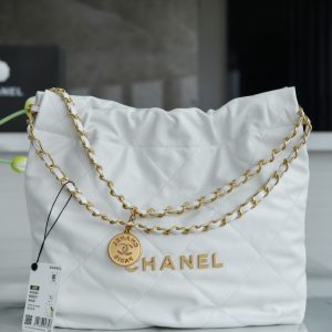 Bahrain香奈兒 chanel 春夏新款 22手袋 小號白色金扣