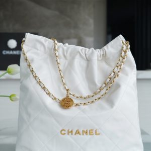 Saudi Arabia香奈兒 chanel 22手袋大號白色金扣香奈兒女包