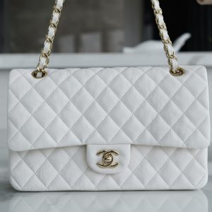 Calgary Canada香奈兒   cf classic flap水洗胎牛奶昔白