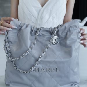 Japan 香奈兒 chanel秋冬新款22手袋 小號灰色銀扣