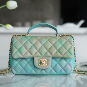 Indonesia 香奈兒 chanel 2022 手提包 cf mini漸變綠