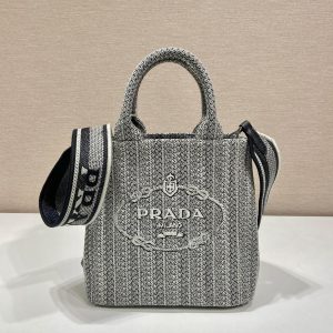 PRADA 普拉達刺繡托特包小號 普拉達托特包怎麽鉤