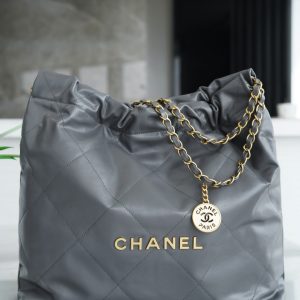 Vurnary CHANEL春夏新款22手袋中號高級灰香奈兒的包