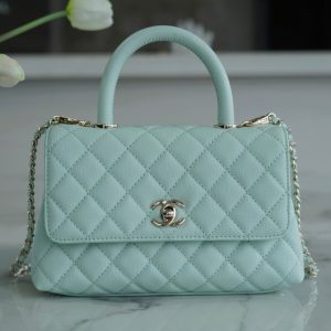 Vladikavkaz 香奈兒COCO handle新款牛皮手柄小號 bady藍