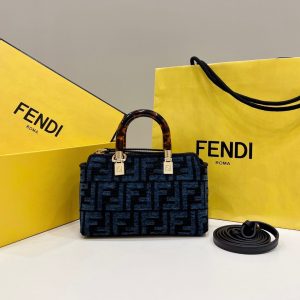 fendi官網女包芬迪By The Way Boston迷妳手袋雪尼爾材質
