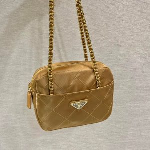 普拉達Vintage中古鏈條菱格流浪包PRADA中古斜跨包