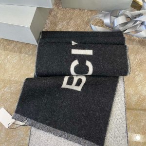 Balenciag楊冪，肖戰同款巴黎世家雙面字母提花羊毛圍巾