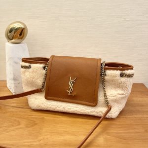 Biisk YSL聖羅蘭MINI NOLITA羊羔毛手袋聖羅蘭女包官網報價