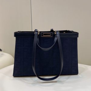 Bratsk 芬迪深藍色購物袋Fendi購物袋托特包價格