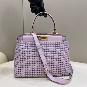 芬迪 Fendi新款peekaboo絕美溫柔繫香芋紫芬迪包包
