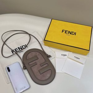 芬迪 Fendi全新設計超薄款Fd手機包全套包裝灰芬迪包包