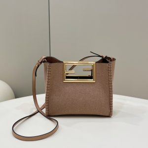 芬迪 Fendi FD way bag 極簡風小桶包全套 杏fendi官網女包