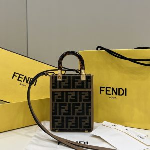 California USA芬迪 Fendi tote包包老花啡色奢侈品牌芬迪女包
