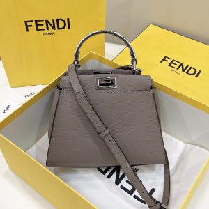 芬迪 Fendi peekaboo包芬迪 小貓包鴿子灰fendi官網女包