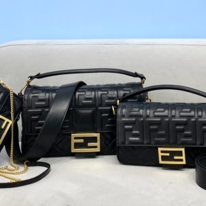 芬迪 Fendi翻蓋斜挎手提包黑色 芬迪包包官網價格圖片
