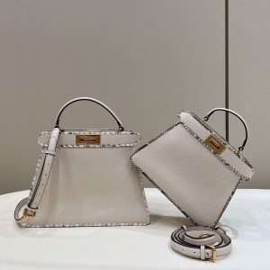 Sterlitamak芬迪 Fendi最新PEEKABOO小號手袋全套 白