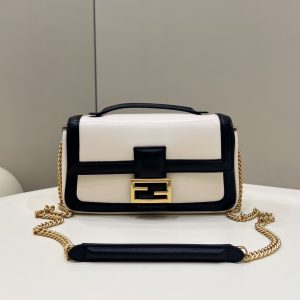Tuymazy芬迪 Fendi Baguette鏈條包黑白撞色拼接Fendi