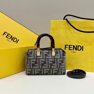 芬迪 Fendi By The Way Boston迷妳手袋雪尼爾材質芬迪包包
