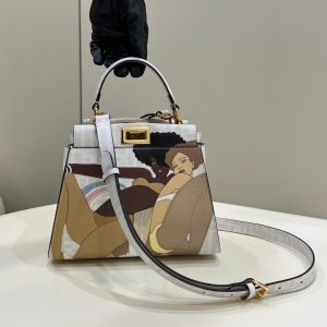 Thailand 芬迪 Fendi Peekaboo釉光佈料小號手袋Fendi包包