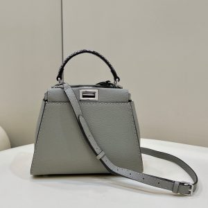 Singapore芬迪 Fendi peekaboo小貓包鴿子灰fendi官網女包