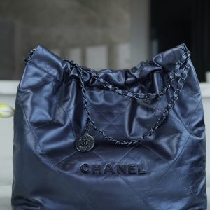 Abakan香奈兒22手袋多少錢正品CHANEL 22手袋 中號 金屬藍