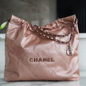 Barnaul CHANEL22P高級手工坊 22手袋 正品尾皮 中號 玫瑰金