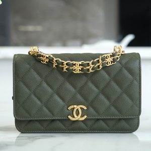 Vietnam  Hanoi CHANEL新款鏈條woc古巴綠 正品皮