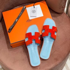 Bratsk  Hermers愛馬仕彩色拼色拖鞋愛馬仕女士鞋子圖片大全