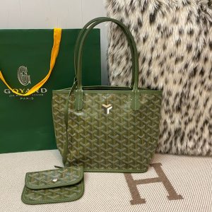 Kuwait Goyard戈雅經典菜籃子牛油果綠單肩手提包