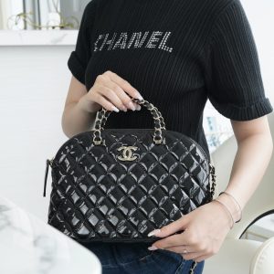 Biklyan’CHANEL 2023 漆皮貝殼包 大號 黑色香奈兒包包官網