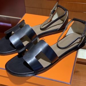 Sterlitamak Hermès Santorini 涼鞋黑色 愛馬仕女鞋子官網價