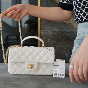 Dubai CHANEL春夏新款手柄CF包包mini 白色香奈兒的包
