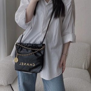 Chelyabinsk-gruz Chanel23s春夏新款22Mini bag 原產皮 黑金