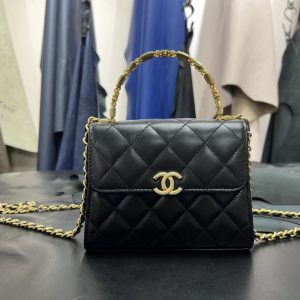 Habarovsk-2 Chanel 香奈兒22B琺瑯扣Kelly中號 黑金 正品皮