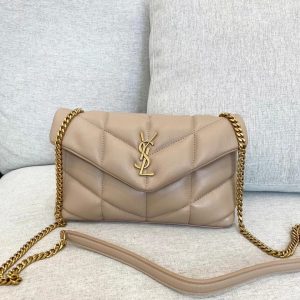 Ottawa Canada YSL聖羅蘭loulou puffer mini 奶茶杏