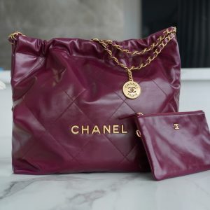 Sydney Australia香奈兒 CHANEL 22手袋 正品尾皮 酒紅紫色 中號