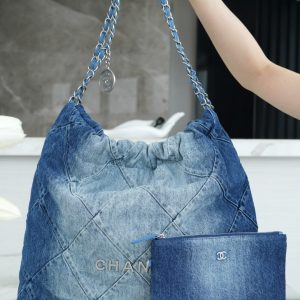 New York USA CHANEL春夏新款 牛仔22bag 中號香奈兒包包