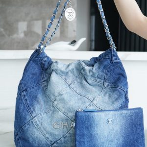 California USA CHANEL 春夏新款 22bag 牛仔藍 小號