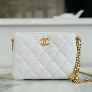 澳门大堂區 香奈兒 CHANEL23P春夏新款 愛心調節扣HoBo包 白色