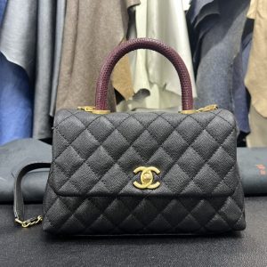 Indonesia Jakarta Chanel Cocohandle蜥蜴皮手柄 黑金 小號